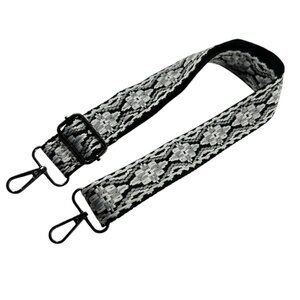 Wide Shoulder Strap Adjustable Replacement Purse Bag Guitar Style Black White